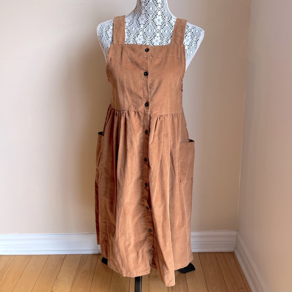 Overall corduroy dress